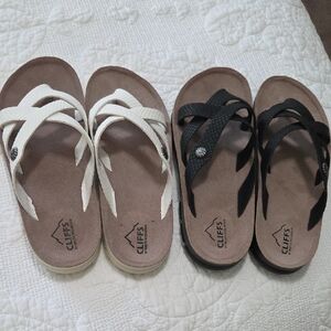 New Cliffs by WHITE MOUNTAIN Women's Sandals - Black and White‎
